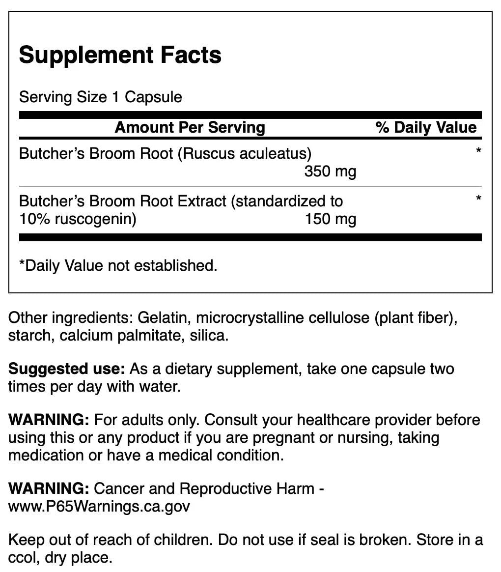 Swanson Butcher'S Broom Extract - Standardized 150 Mg 120 Caps 4 Pack