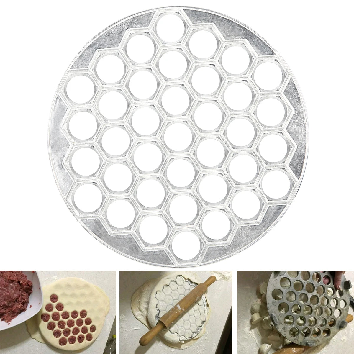 1Pc Aluminum Ravioli Maker Pasta Form Meat Dumpling Mold 37 Holes Dumpling Pastry Pressure Cutter Home Kitchen Tools