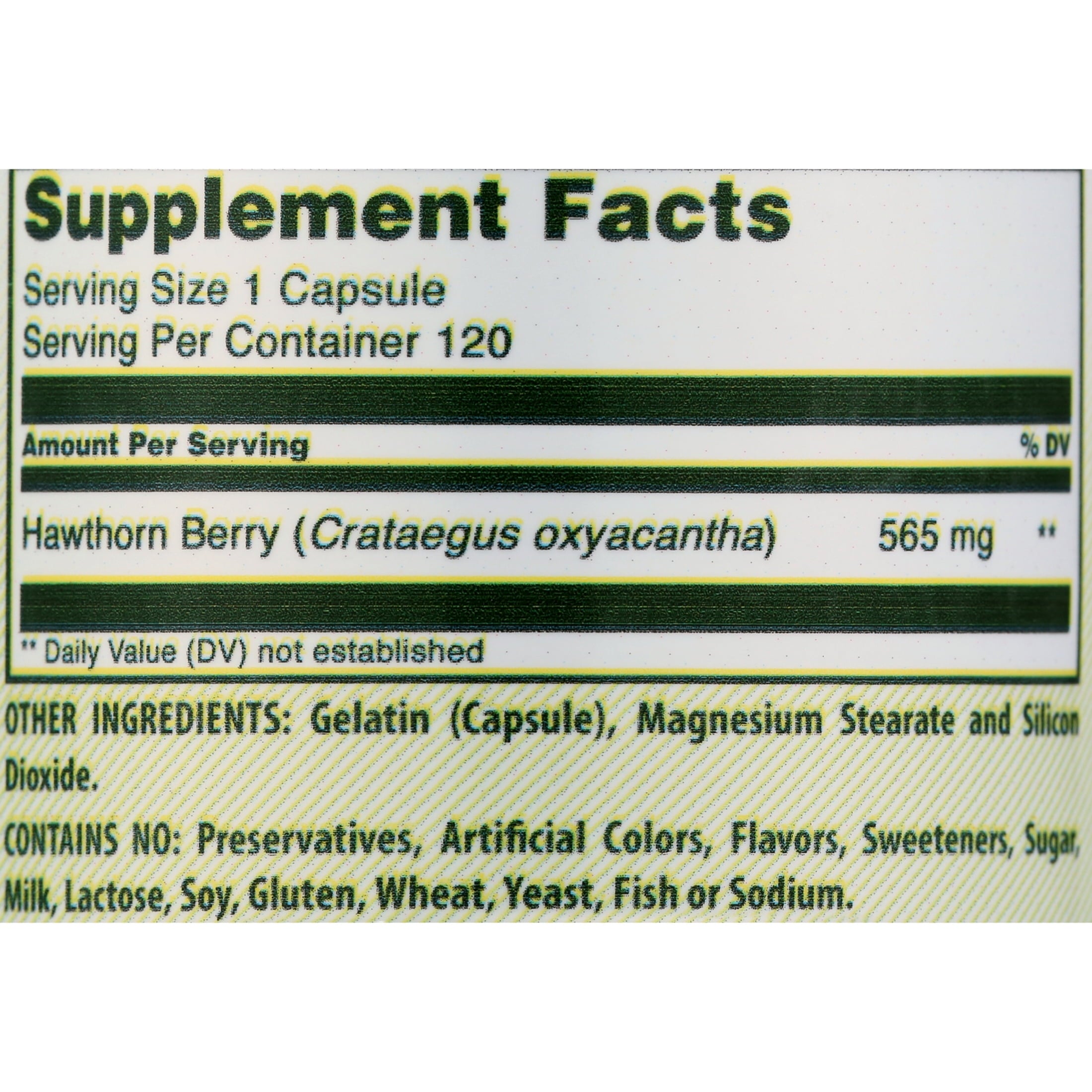 Hawthorn Berries 565 Mg 120 Capsules