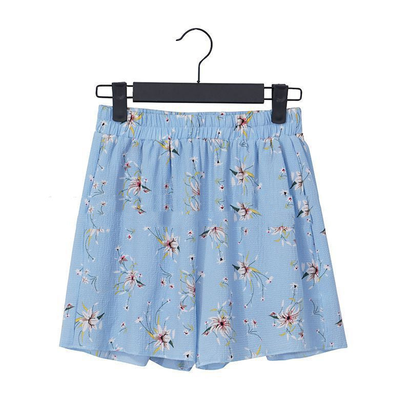 Floral chiffon shorts plus size polka dot shorts