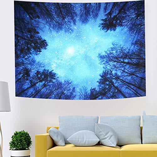 NIght Sky Forest Looking Up Art Wall Tapestry