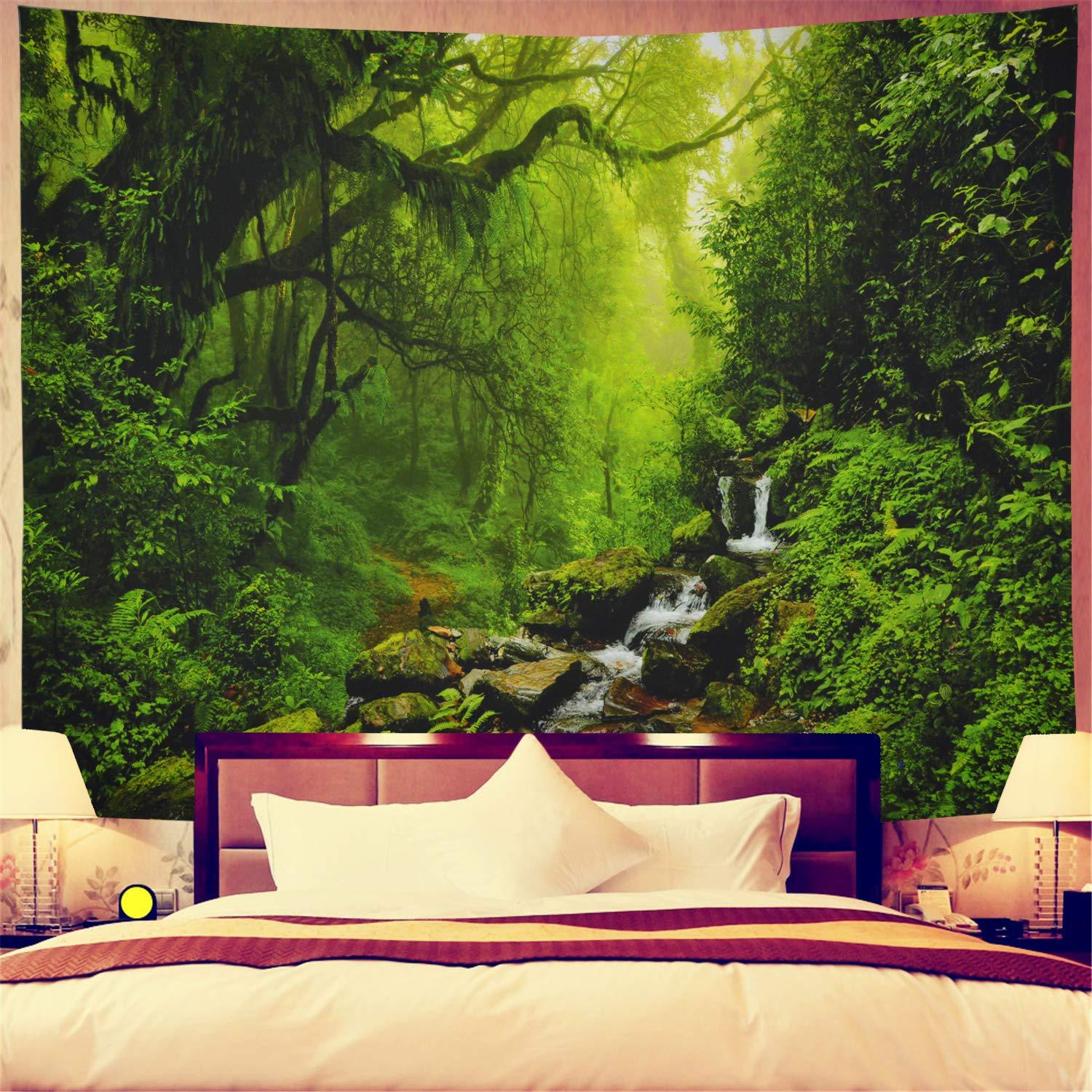 Mossy Forest Pathway Calming Wall Art Tapestry