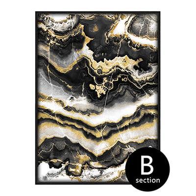 Canvas Wall Art, Abstract Black & Gold Marble Pictures