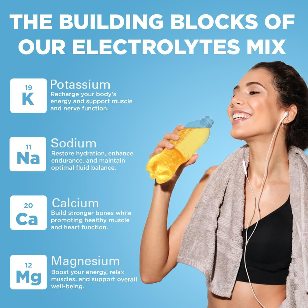 Electrolytes Powder | Keto-Friendly Electrolytes with Potassium, Magnesium, Sodium, Calcium | Keto Electrolytes Supplement Energy Drink Mix | Sugar-Free, Zero Calories, Zero Carbs