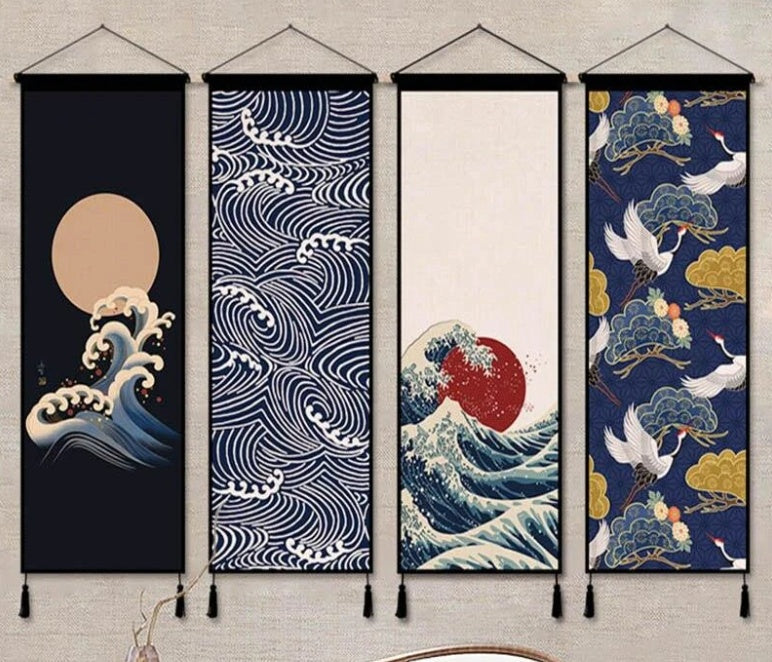 Japanese style living room background wall tapestry