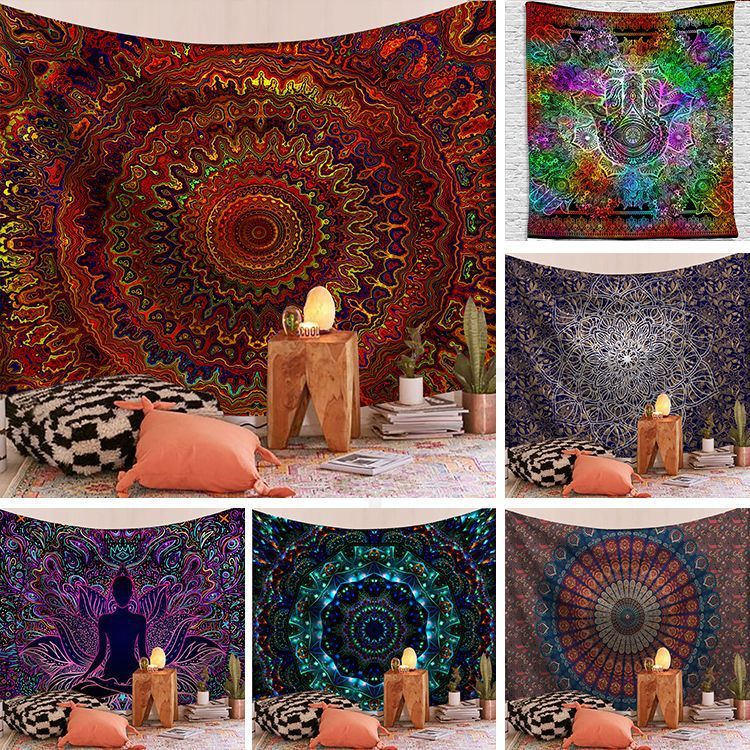 Mandala Series Printed Home Tapestry Wall Hanging Beach Towel Beach Sitting Blanket