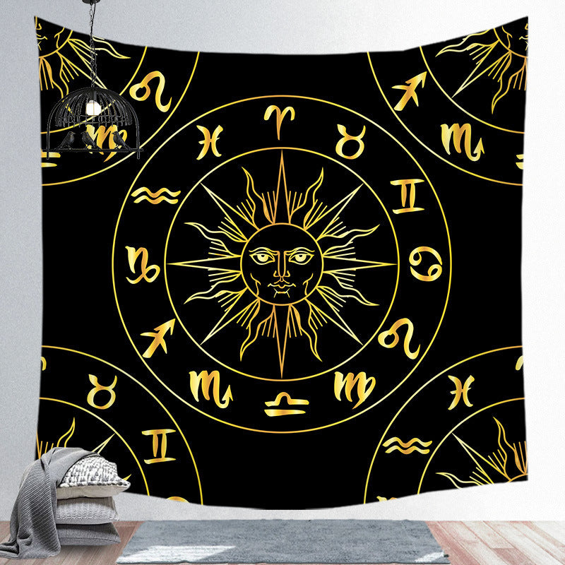 Universe Starry Sky Astrology Astrolabe Tapestry European Simple Style Home Decoration Background Wall Hanging Cloth Custom Square Tapestry