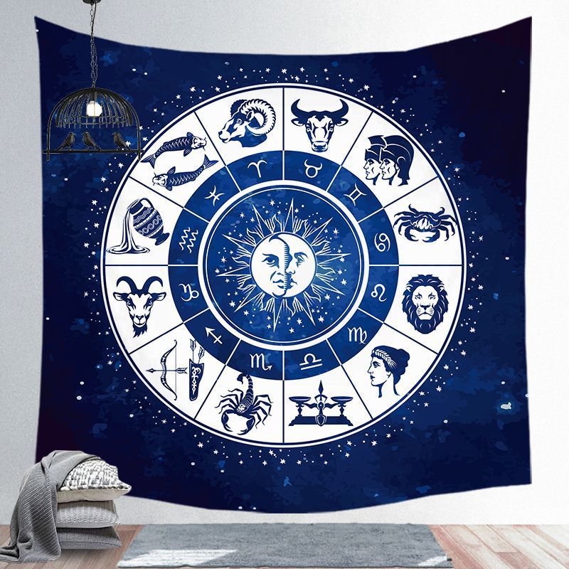 Universe Starry Sky Astrology Astrolabe Tapestry European Simple Style Home Decoration Background Wall Hanging Cloth Custom Square Tapestry