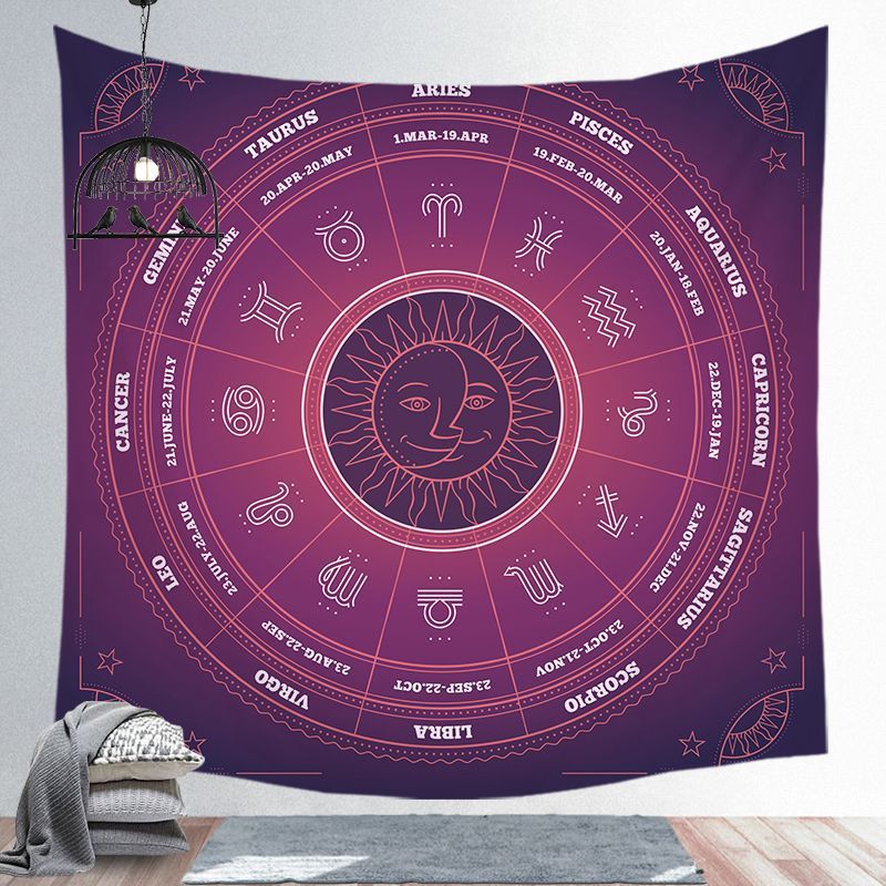 Universe Starry Sky Astrology Astrolabe Tapestry European Simple Style Home Decoration Background Wall Hanging Cloth Custom Square Tapestry