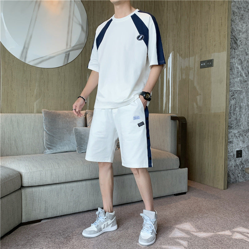 Men's Casual Sports Korean T-shirt Men's Compassionate Daily Spot Shorts Suit