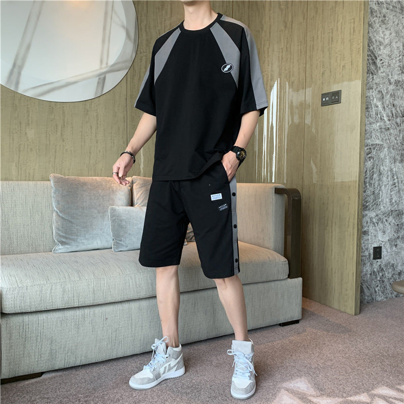 Men's Casual Sports Korean T-shirt Men's Compassionate Daily Spot Shorts Suit