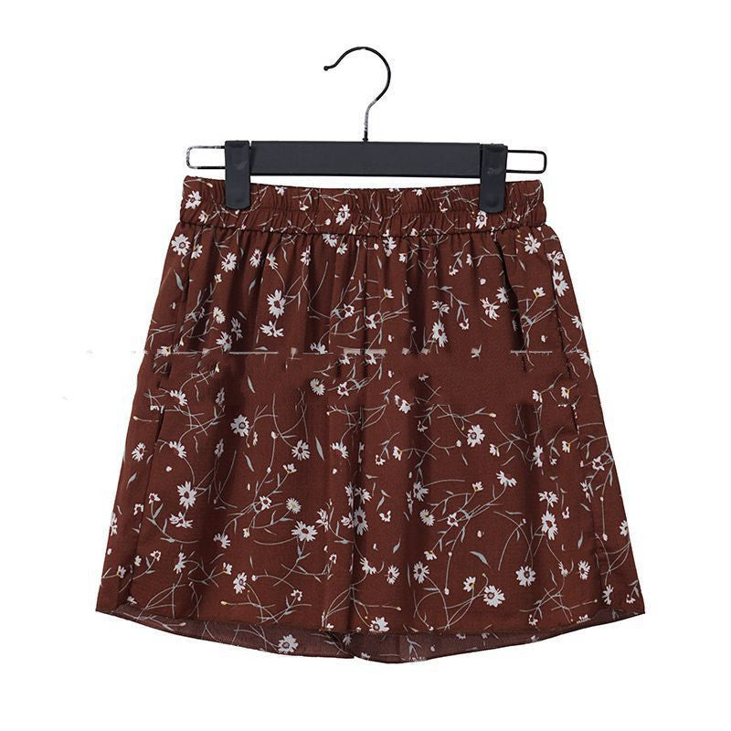 Floral chiffon shorts plus size polka dot shorts