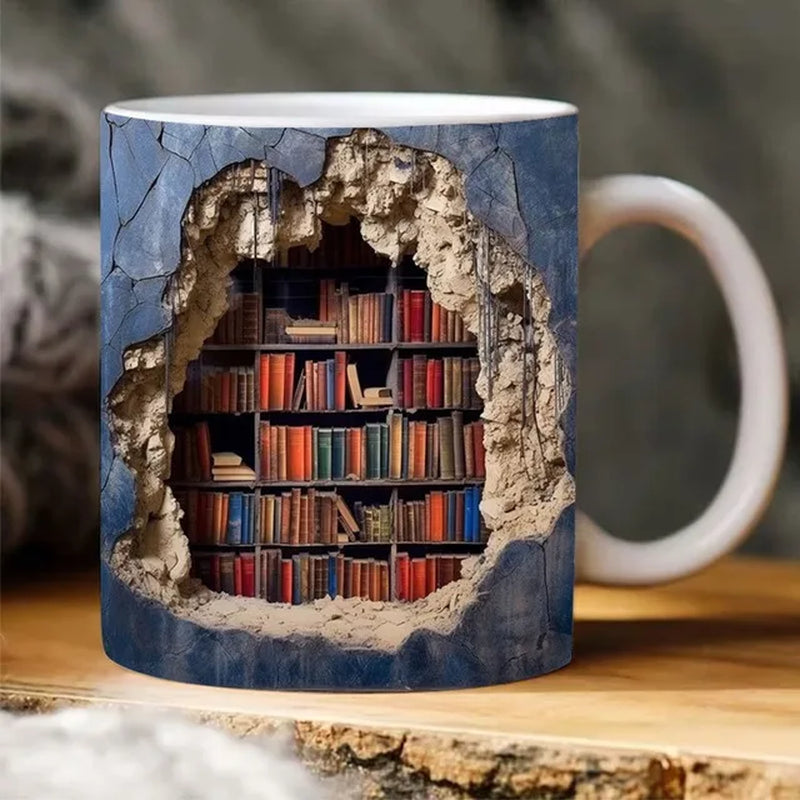 Creative Mark Cup Coffee Cup Tea Cup Christmas Gifts 3D Effect Wall Crash and Book Shelf