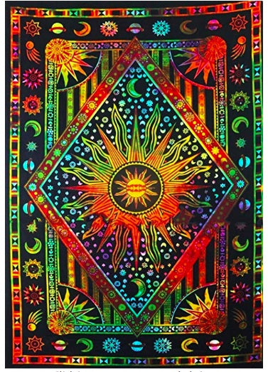 Wall-mounted sun moon tapestry psychedelic tapestry bohemian wall-mounted dormitory beach single