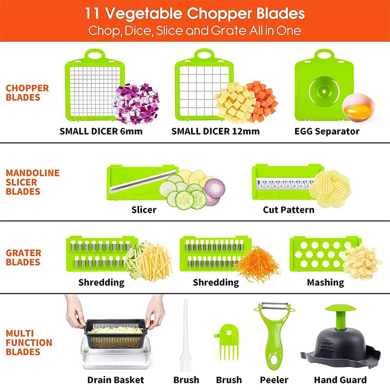 Multi-Functional Vegetable Cutter Household Potato Slicer Kitchen Radish Grater Slicer Kitchen Home Fruit Vegetable Tools