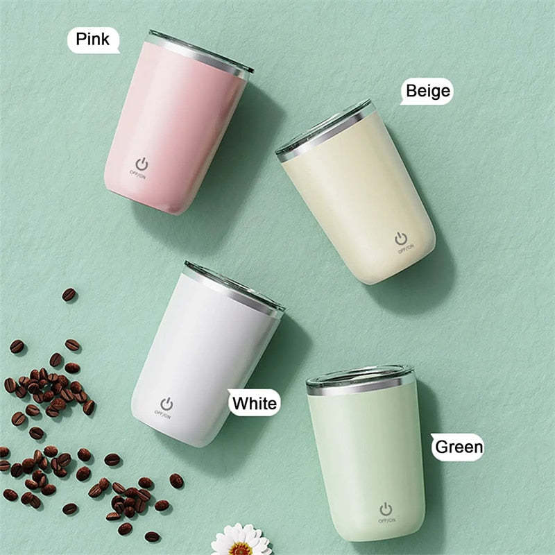 350ml Automatic Self Stirring Mug Coffee Milk Juice Mixing Cup Electric Stainless Steel Lazy Rotating Mug Magnetic Stirring Cup Kitchen Gadgets