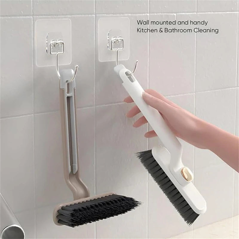 Multi-Function Rotating Crevice Cleaning Brush Hand-Held 360° Rotating Corners Cleaning Tool for Bathroom Kitchens Tile Floors