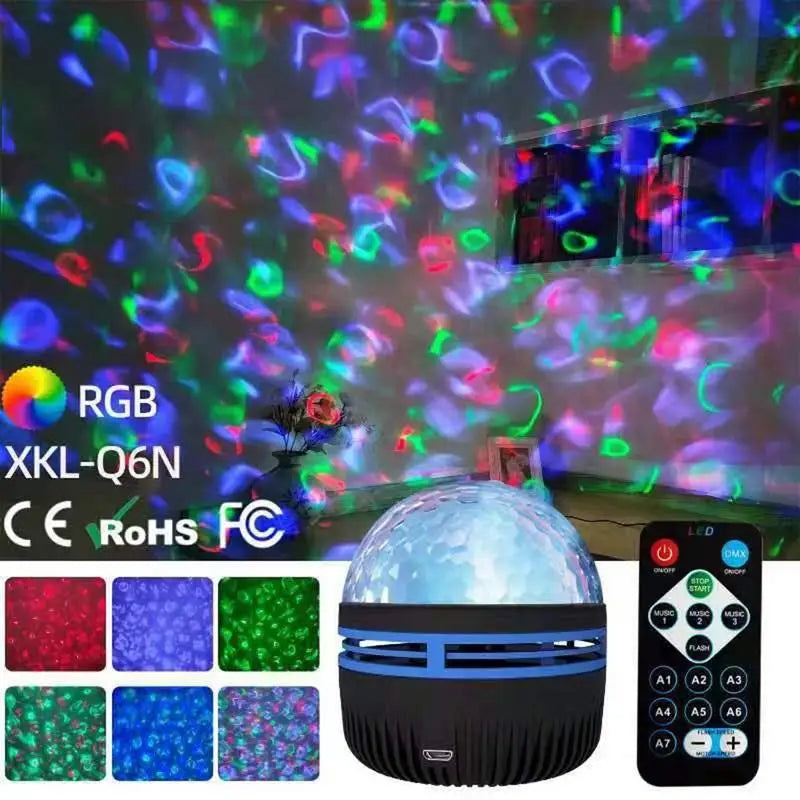 LED Water Ripple Sky Projector Light Ocean Galaxy Projecto Bedroom Night Light 14 Light Effects USB Projector Atmosphere Lamp