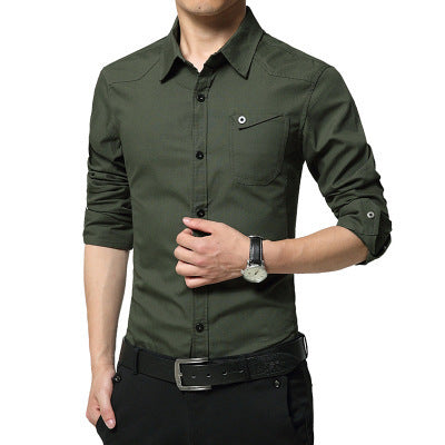 Spring Men's Shirts, Long Sleeves, Pure Cotton, Oxford Spun Shirts, Young Men's Business, Inch Inch Shirts, Korean Style