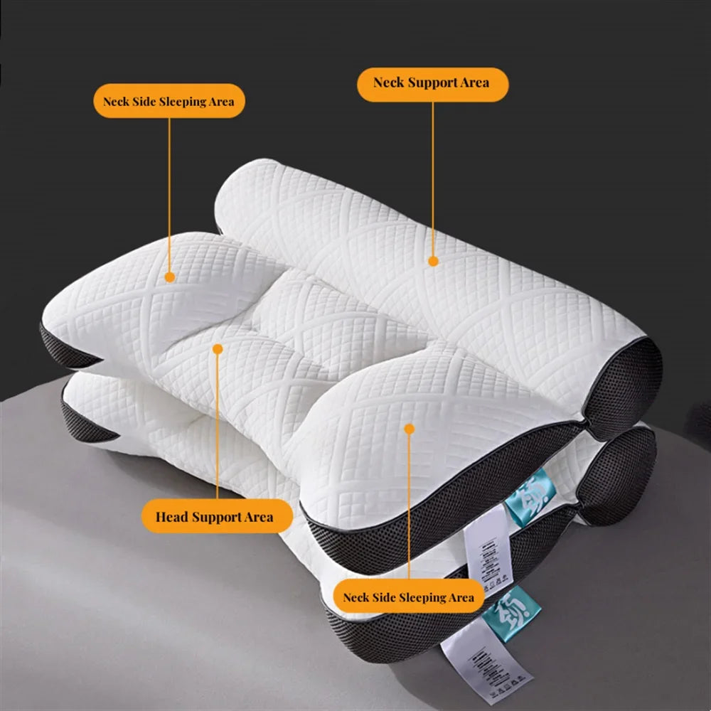 Ultra-Comfortable Ergonomic Neck Support Pillow High Elastic Soft Porosity 3D Neck Pillow to Help Sleep and Protect the Neck