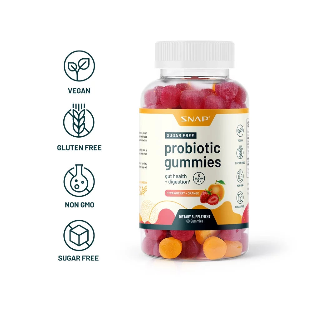 Sugar Free Probiotic Gummies Supplement -  Gut Health, Digestion, Immune Support, Anti-Inflammatory - 60 Gummies