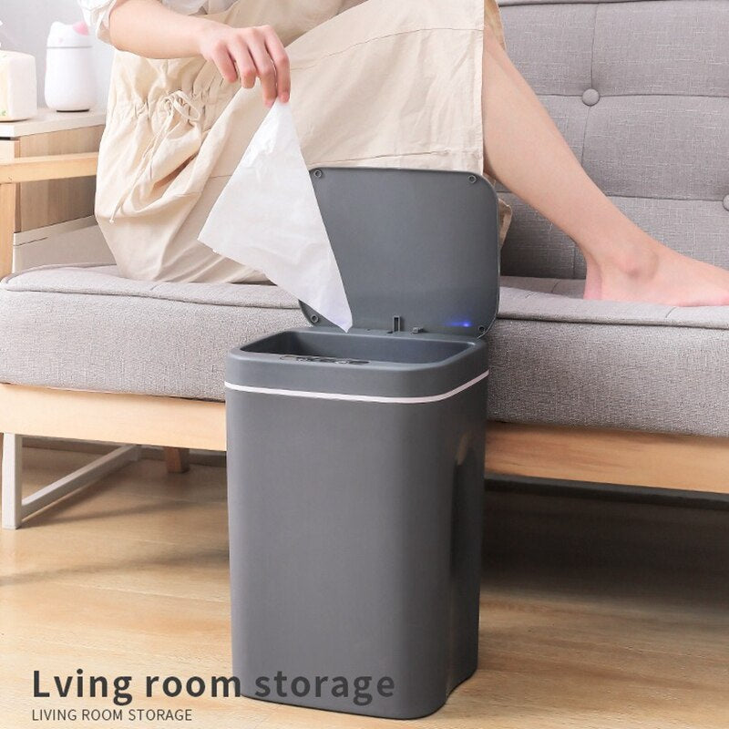 16L Smart Trash Can Automatic Sensor Dustbin Electric Waste Bin Waterproof Wastebasket for Kitchen Bathroom Recycling Trash