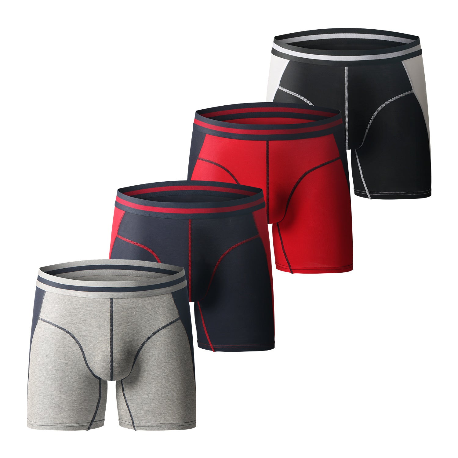 Color Block Modal Shorts And Long Boxer Briefs