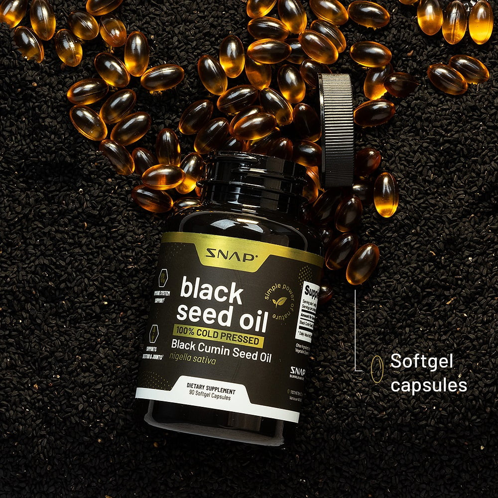 Natural Black Seed Oil Capsules 100% Cold Pressed  (90 Capsules)