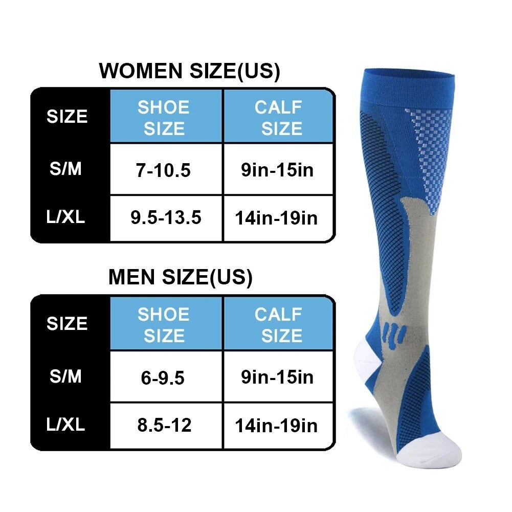 Compression Socks Nylon Medical Nursing Stockings Specializes Outdoor Cycling Fast-Drying Breathable Adult Sports