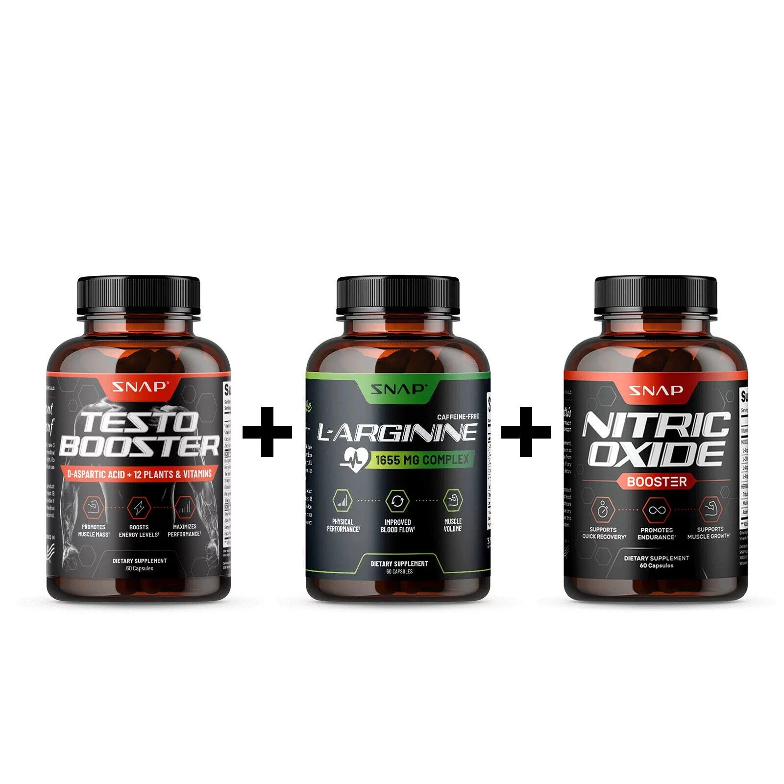 Nitric Oxide + Testosterone Booster + L-Arginine - Pre Workout, Muscle Builder (30 Servings)