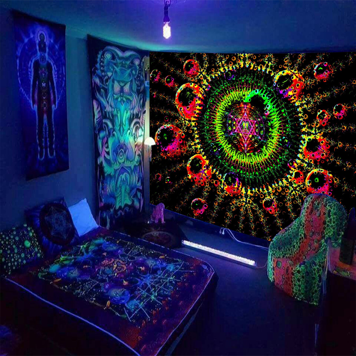 Fluorescent Tapestry Wall Decoration Home Background Cloth