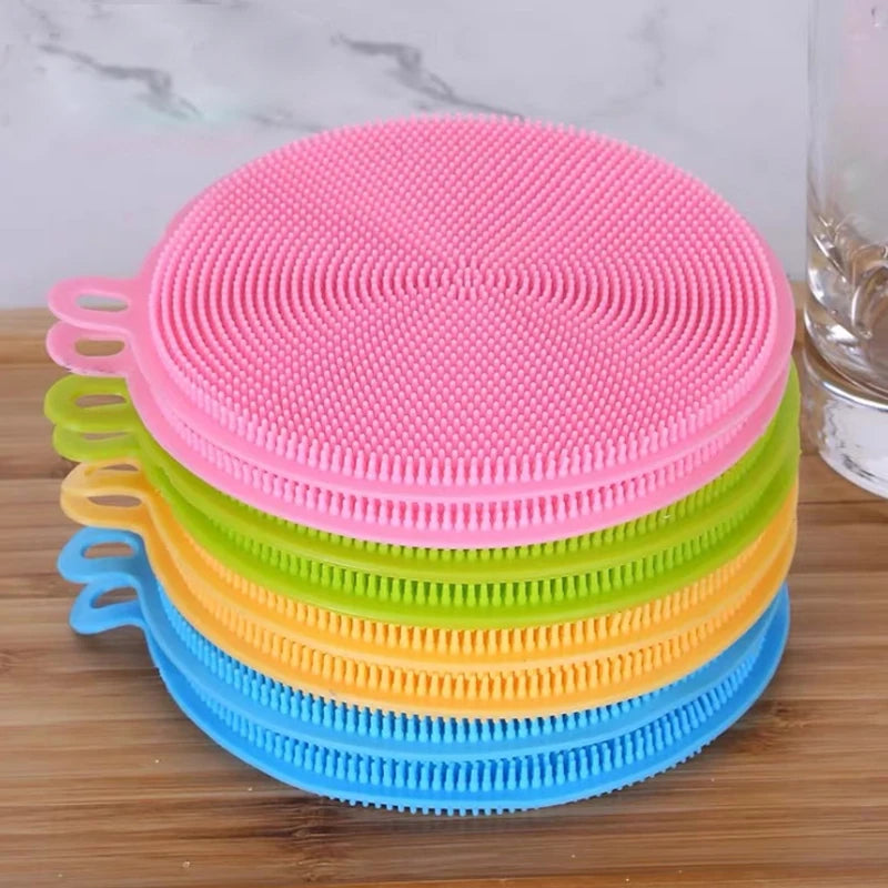 Multifunctional Silicone Brush Kitchen Dishwashing Sourcing Pad Decontamination Pot and Bowl Cleaning Brush anti Hot Table Mat