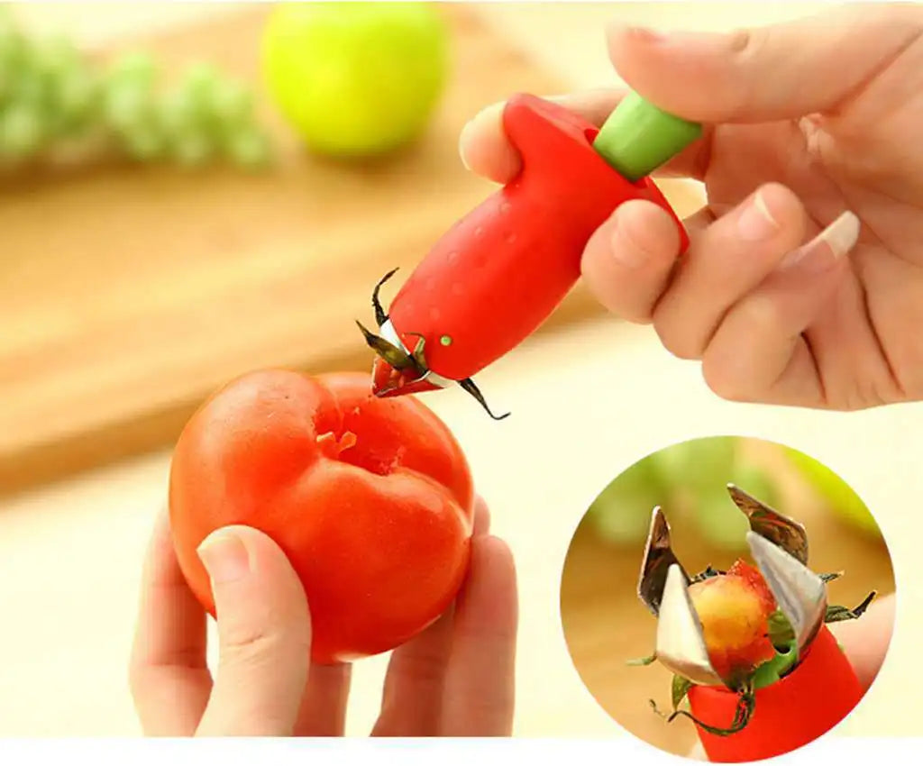 Funny Strawberry Stem Leaves Huller Remover Detachers Removal Fruit Corer Creative Stuff Kitchen Gadgets