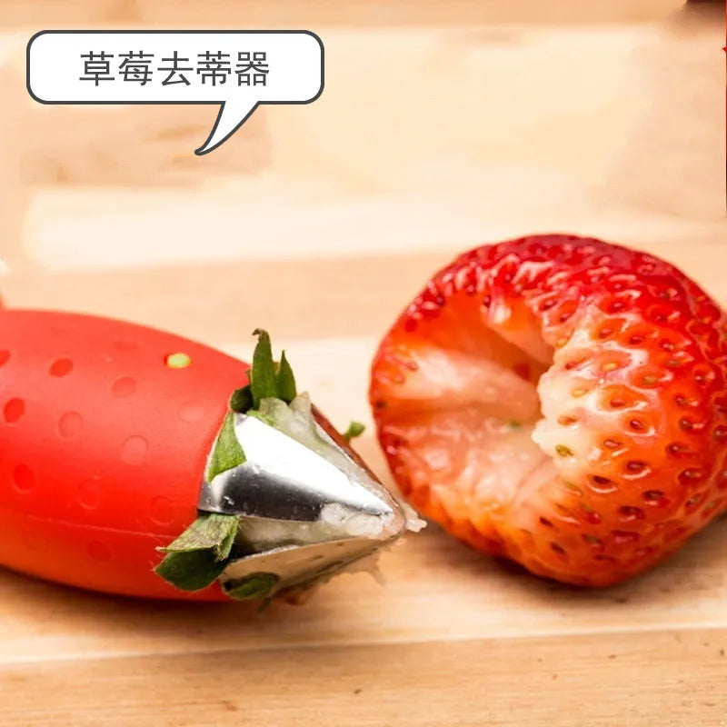 Funny Strawberry Stem Leaves Huller Remover Detachers Removal Fruit Corer Creative Stuff Kitchen Gadgets