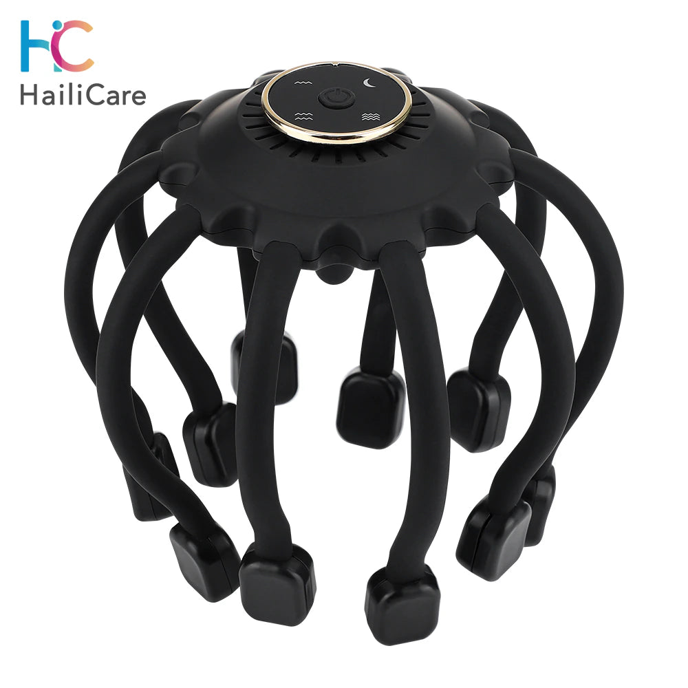 Bluetooth Electric Octopus Claw Head Scalp Massager Vibration Massage Therapeutic Head Scratcher Relief Fatigue Improve Sleep