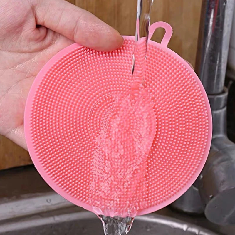 Multifunctional Silicone Brush Kitchen Dishwashing Sourcing Pad Decontamination Pot and Bowl Cleaning Brush anti Hot Table Mat