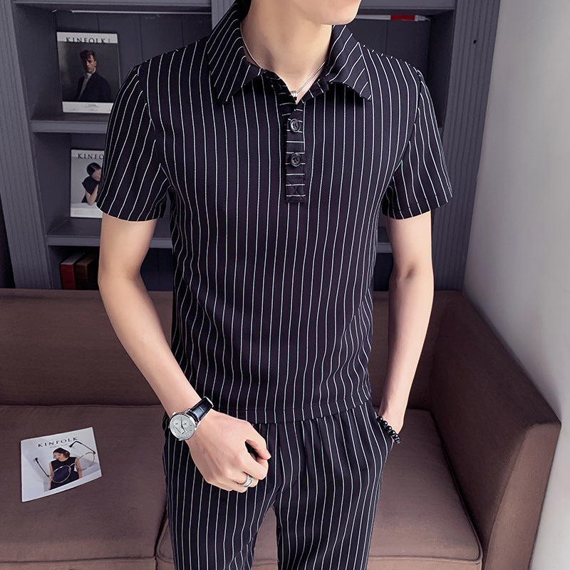 Men's short sleeve shorts suit two piece set