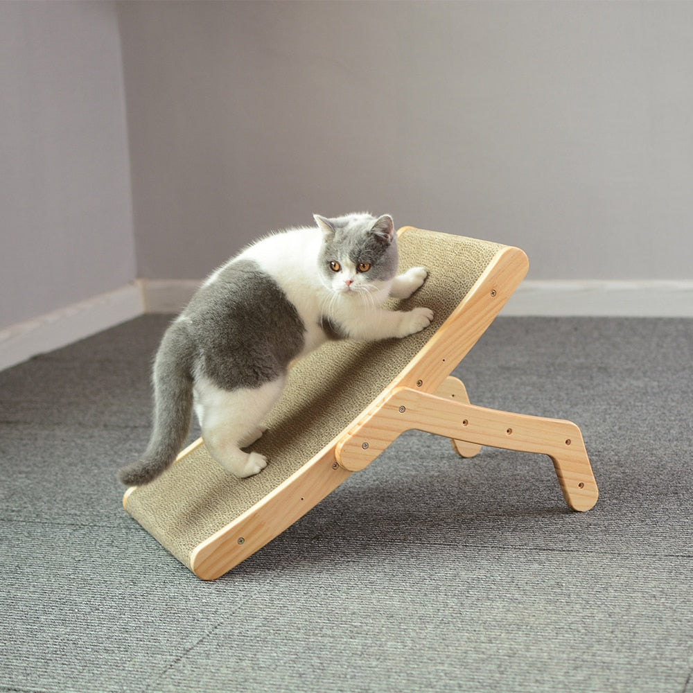 Wooden Cat Scratcher Scraper Detachable Lounge Bed 3 in 1 Scratching Post for Cats Training Grinding Claw Toys Cat Scratch Board