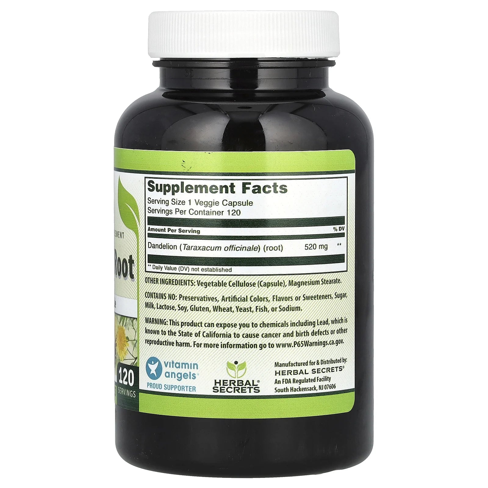 Dandelion Root 520 Mg 120 Capsules