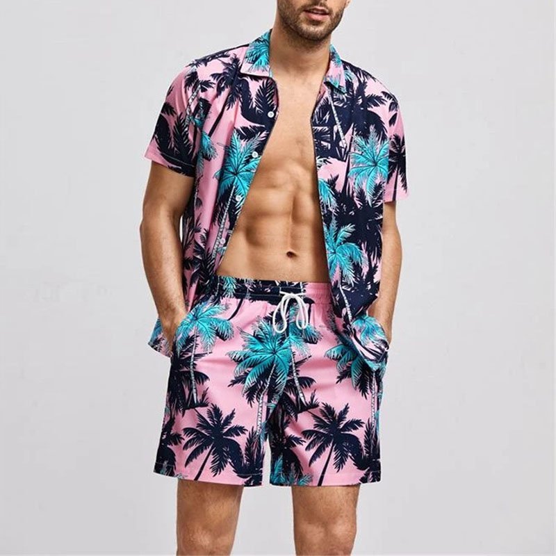 Loose Shirt Casual Men's Shorts Short Sleeve Suit