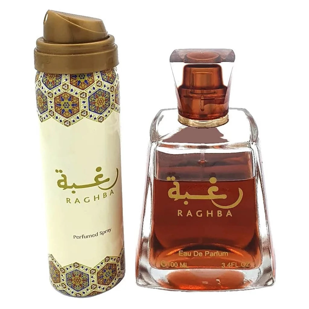 Raghba EDP Spray 3.4 Oz / 100 Ml & Deodorant 1.6 Oz for Unisex