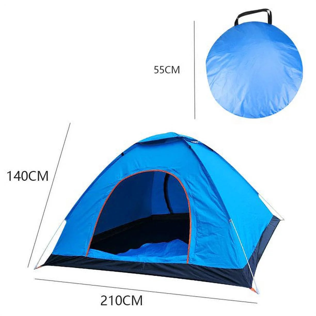 2-Person Camping Tent with Carry Bag, Waterproof Dome Automatic Pop-Up Outdoor Tent for Beach, Traveling, Hiking, Camping, Hunting Blue