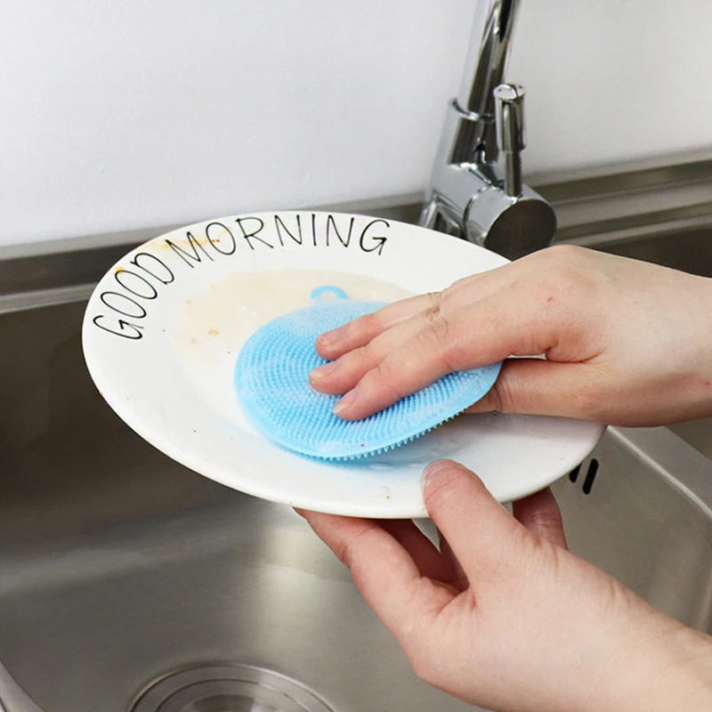 Multifunctional Silicone Brush Kitchen Dishwashing Sourcing Pad Decontamination Pot and Bowl Cleaning Brush anti Hot Table Mat