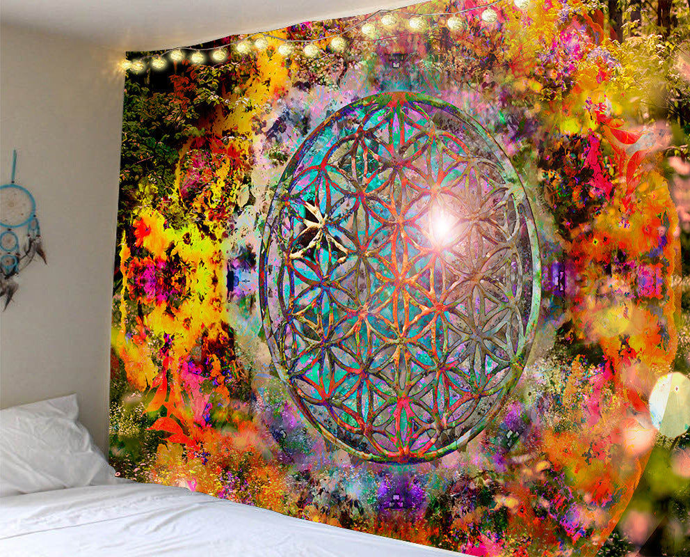 Mandala Series Printed Home Tapestry Wall Hanging Beach Towel Sitting Blanket