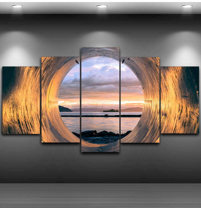 Poster Art Painting Home Decor Sunset Tube Seascape Frame Living Room Canvas