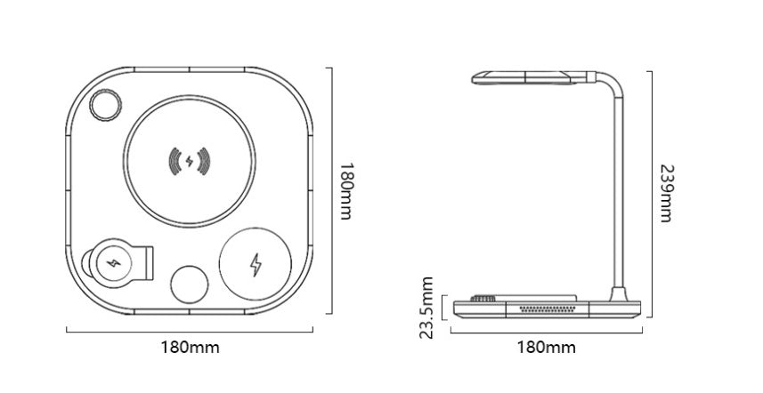 New Three-in-one Wireless Magnetic Charger 15W Fast Charging Desk Lamp Suitable