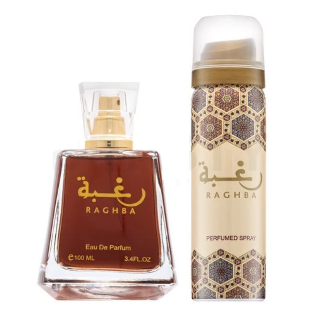 Raghba EDP Spray 3.4 Oz / 100 Ml & Deodorant 1.6 Oz for Unisex