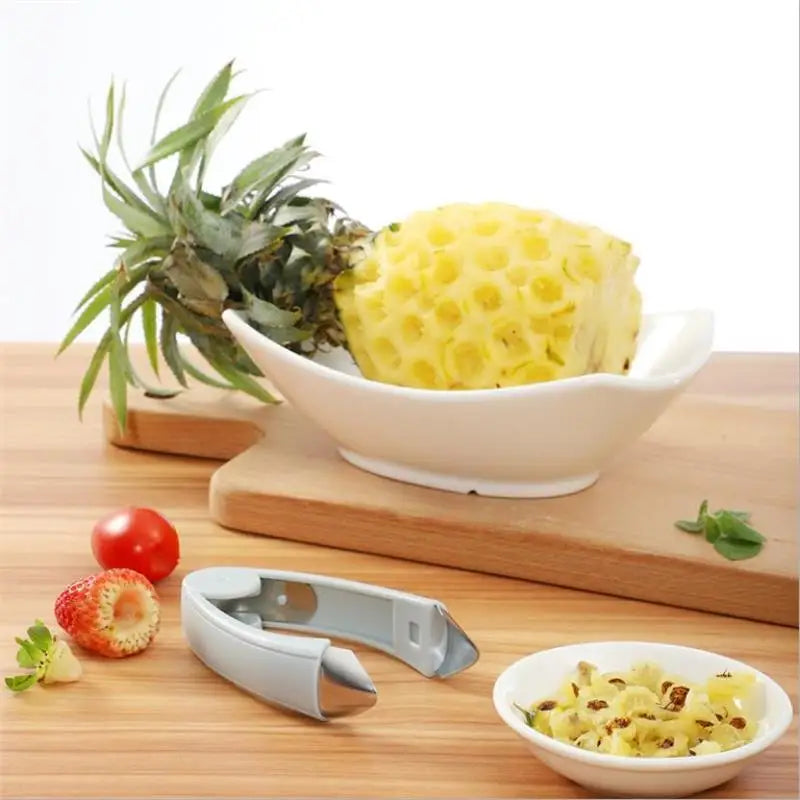 Stainless Steel Tomato Stem Strawberry Leaf Remover Pineapple Seed Cutter Fruit Shelling Tweezer Kitchen Machine Slicer Gadget