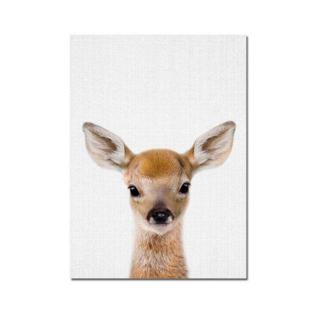 Woodland Nursery Wall Art Animal Canvas Painting