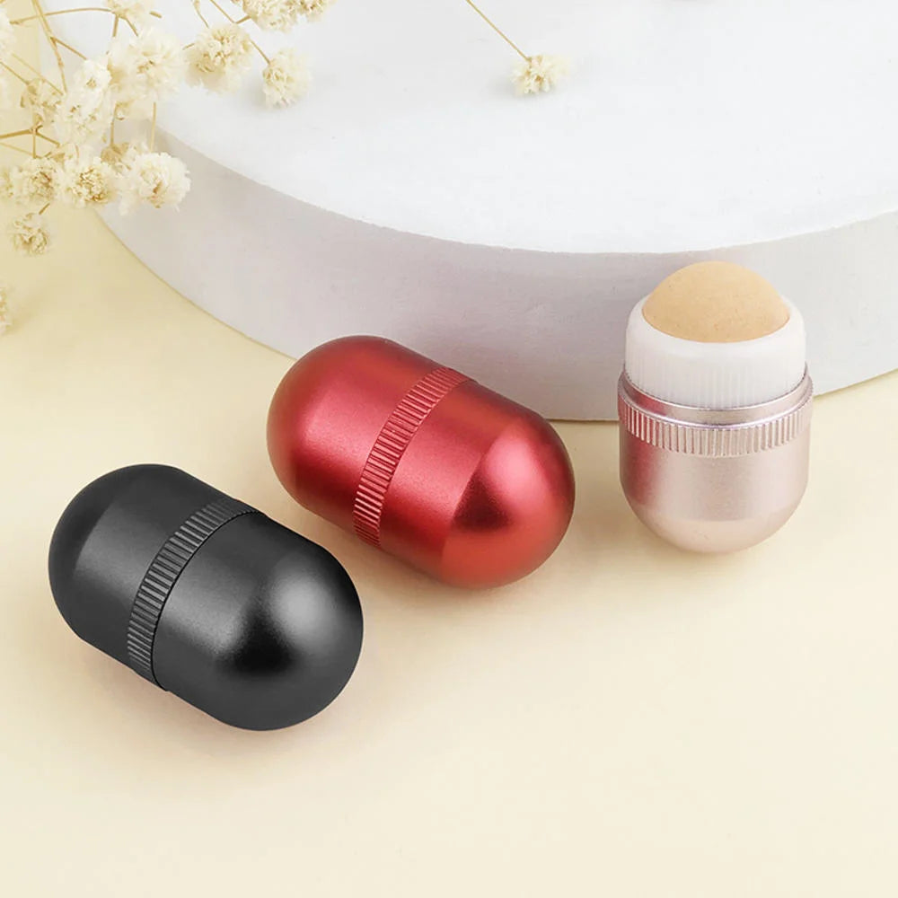 Mini Facial Oil Absorbent Roller Natural Volcanic Stone Roller T-Zone Oil Control Remove Fat Face Reusable Skin Care Tool